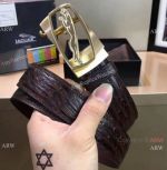 AAA Copy Jaguar Gold buckle with Dark Brown Leather Belt - Perfect Replica